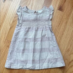 Pehr Ruffle Kids Dress. Coastal stripe Muave